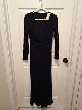 Popilush | Dresses | Nwt Popilush Black Builtin Shapewear Long Sleeve Dress Small